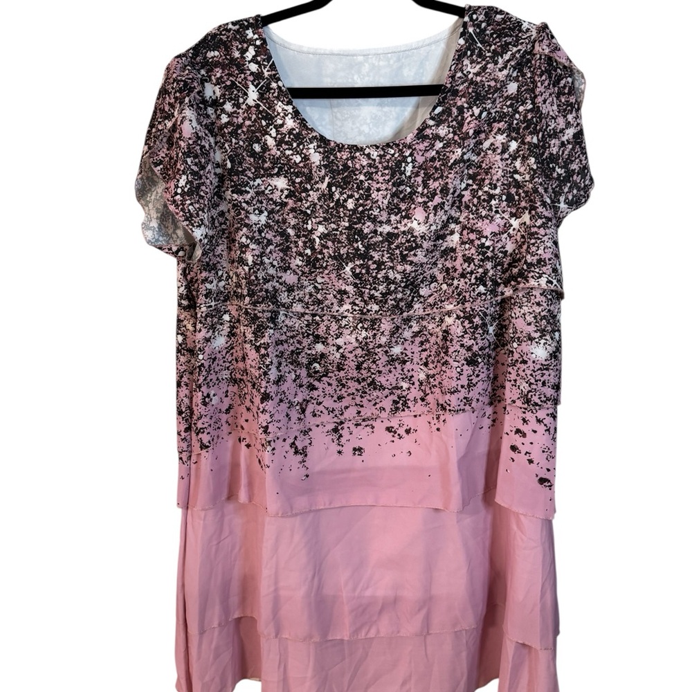 Pink and Black Women's Dress